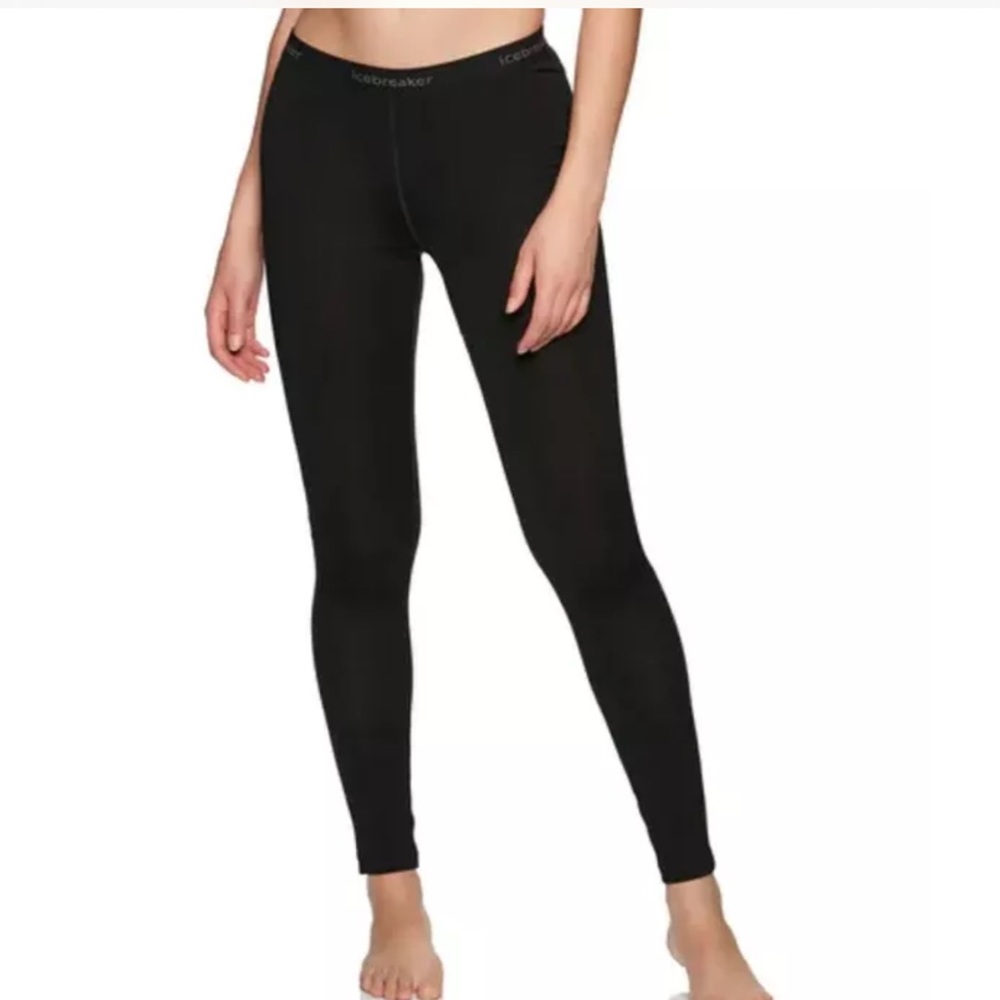 ICEBREAKER WOMENS OASIS 200 MERINO WOOL BASE LAYER LEGGINGS BLACK SMALL NWOT